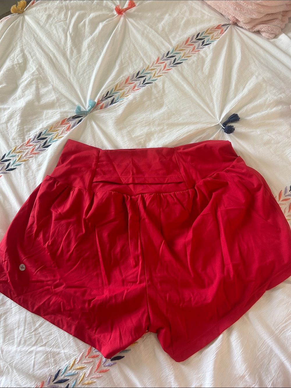 Halara Women's High-Waist Active Shorts in Red - Picture 2 of 3